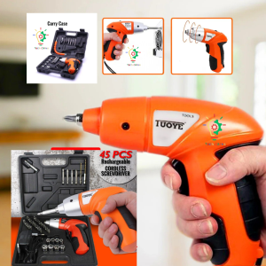 45 Piece Rechargeable Screwdriver Tools Box – ৪৫ পিস রিচার্জেবল স্ক্রু ড্রাইভার টুলস বক্স